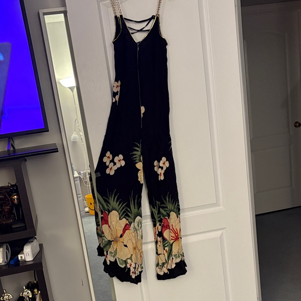 Floral Black Jumpsuit - Picture 14 of 14